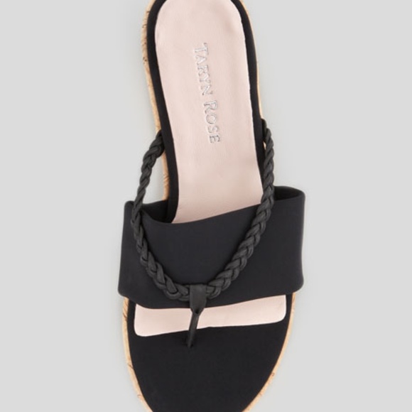 Taryn Rose Keely Braided Cork-Wedge Sandal, Black - Picture 9 of 9